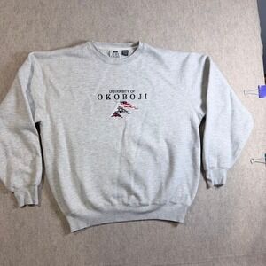 Sope Creek University of Okoboji Sweatshirt Mns L Gray Cotton Blend Pullover Y2k